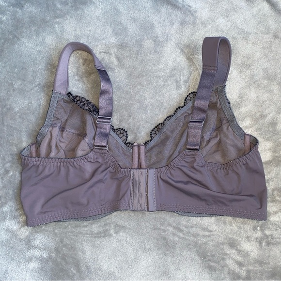 Curves Muse Underwire Bra Size 46DDD Gray Minimizer Lace Bow Adjustable NWT - Picture 3 of 5